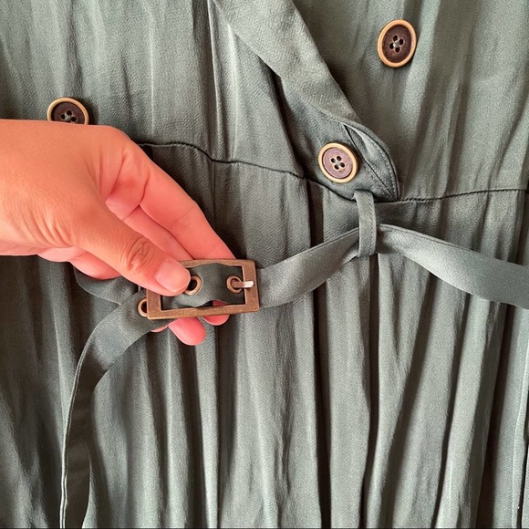 FREE PEOPLE Green I Am Woman Jumpsuit Women's Size 12 Green Satin NWT - Picture 6 of 16